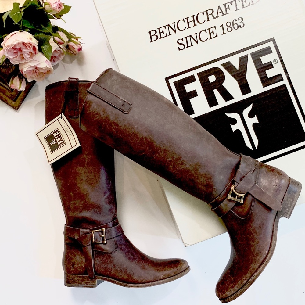 🎉HP🎉Frye Melissa Knotted Tall Brown Stonewashed